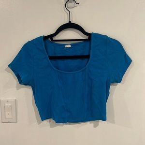 Blue crop top